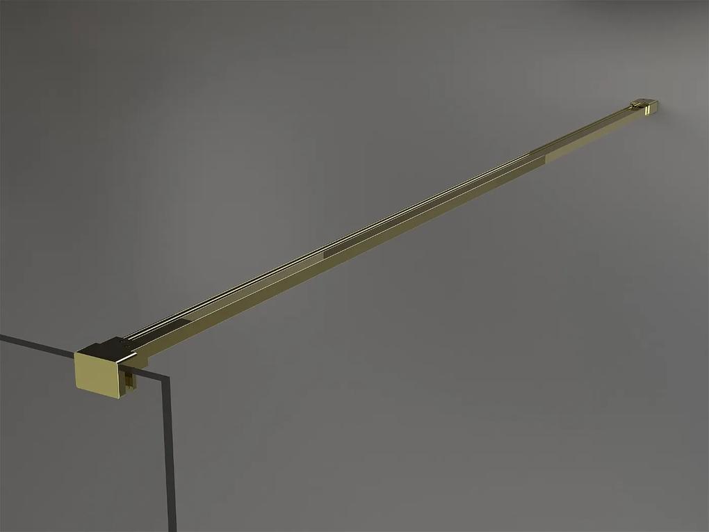 Mexen Kioto sprchová zástena 130x200 cm 8 mm, zlatý profil, sklo čierny rám, 800-130-101-50-70