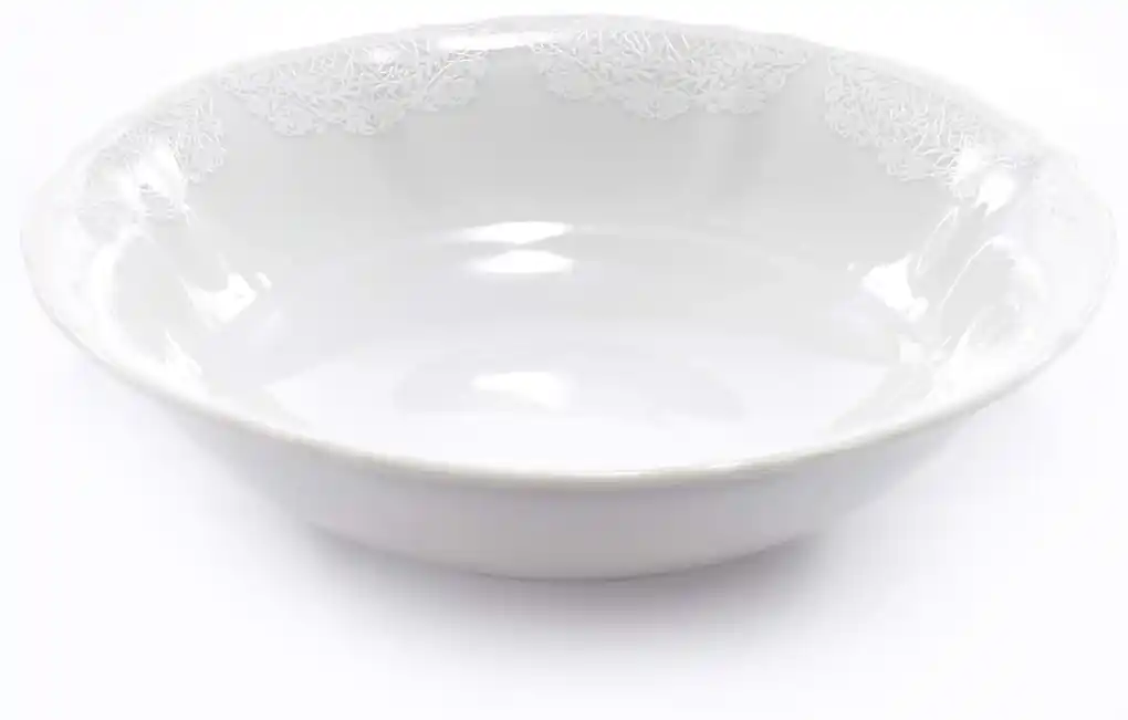Miska kompotová, 16 cm, český porcelán, Sonáta, bílá krajka, Leander | BIANO