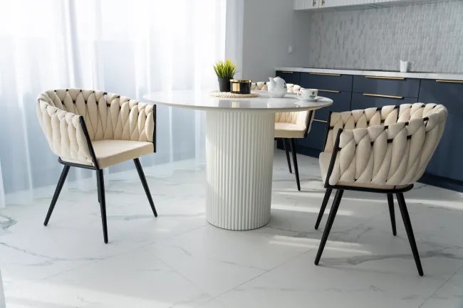 Jedálenská stolička ASTON zamatová, béžová