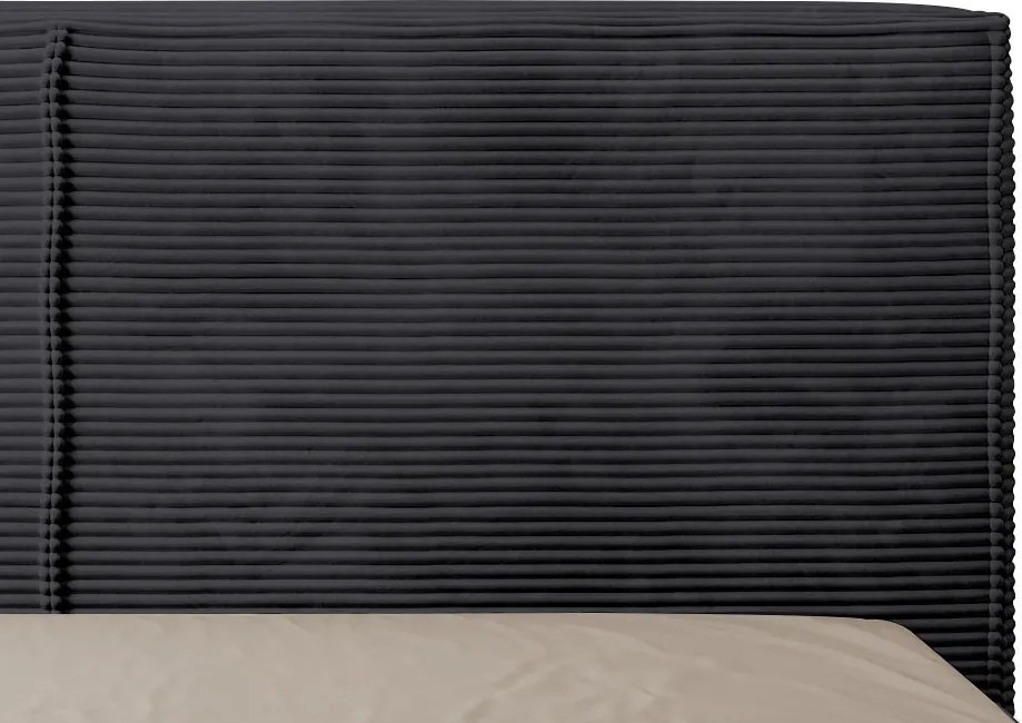 Posteľ Inez 180x200 cm, čierna štruktúrovaná látka