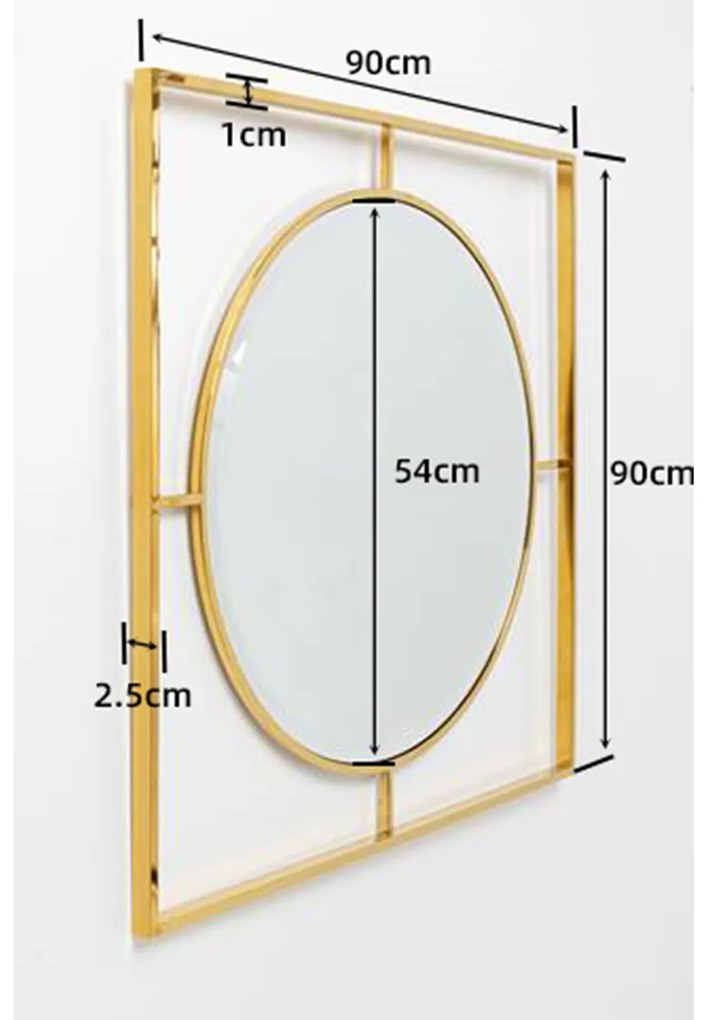 Stanford zrkadlo  zlaté 90 cm