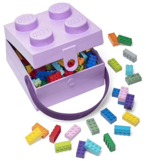 Fialový úložný box s rukoväťou LEGO®