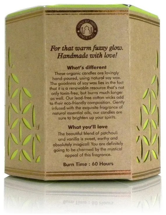 Prírodná vonná sójová sviečka 200g v jantárovom skle, Patchouli Vanilla