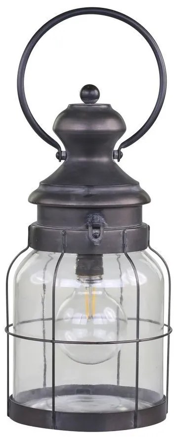 Francúzsky stajňový lampáš so žiarovkou a časovačom French Stable - Ø 16,5*36 cm