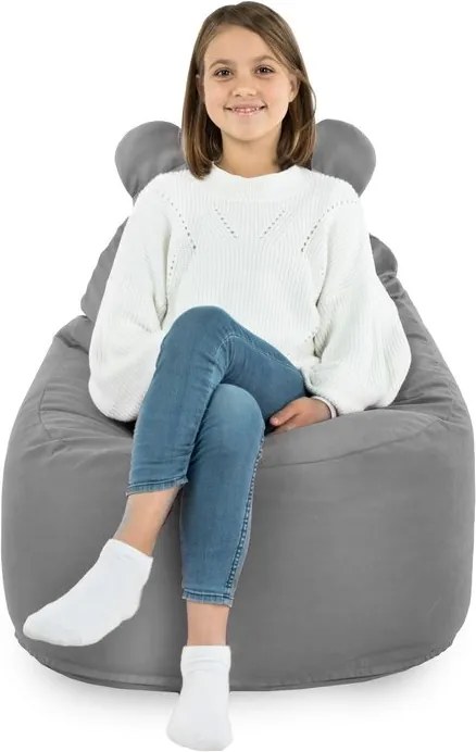 Detské kreslo Sako TEDDY – mäkké plyšové kreslo pre najmenších Farba: Sivý