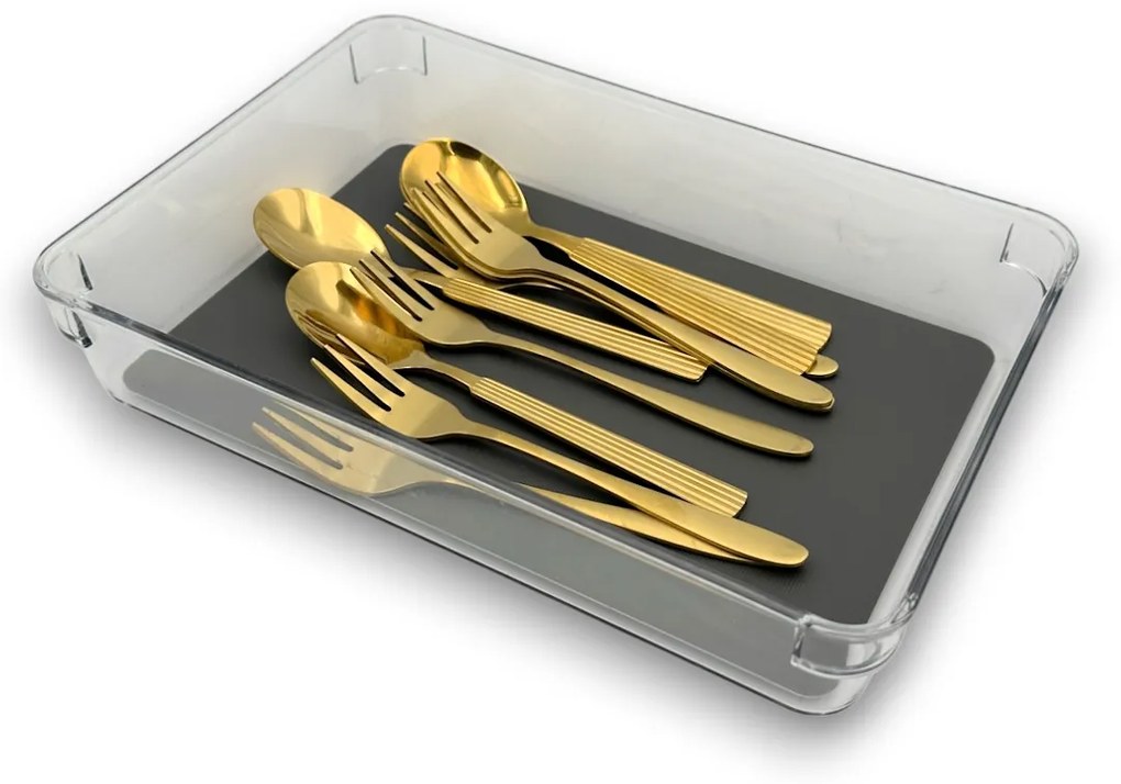 Organizér do zásuvky do kuchyne aj kúpeľne, príborník GREY 24 x 16 x 5 cm