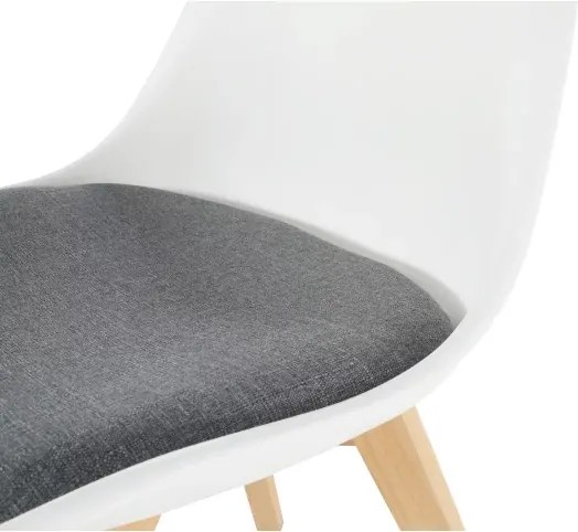 Jedálenská stolička Damara - biela / sivá / buk