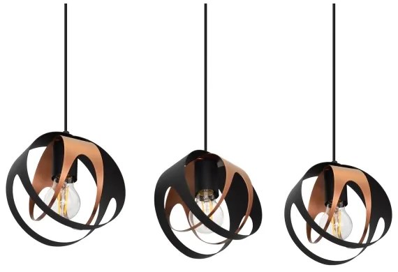 Luster na lanku MOONLIGHT 3xE27/15W/230V čierna/medená