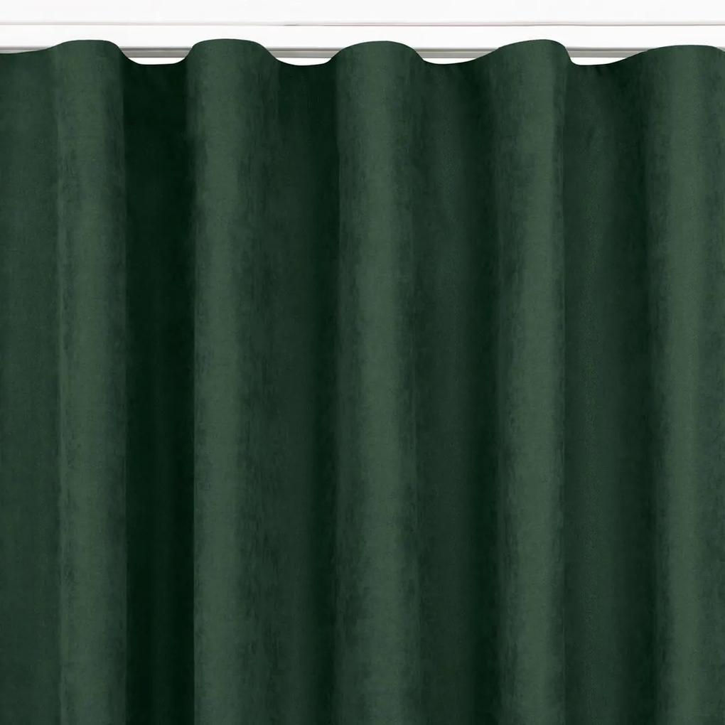 Závěs MILANA klasická transparentní vlnovka 7 cm zelený