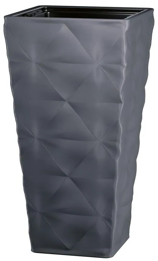 Kvetináč Diva Slim Štvorec 30 antracit