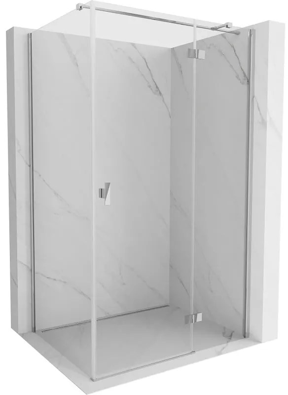 Mexen Mist H T, sprchový kút s výklopnými dverami pravý 115 x 110 cm, číre sklo, chrómová, 8A5T-115-110-01-00-P