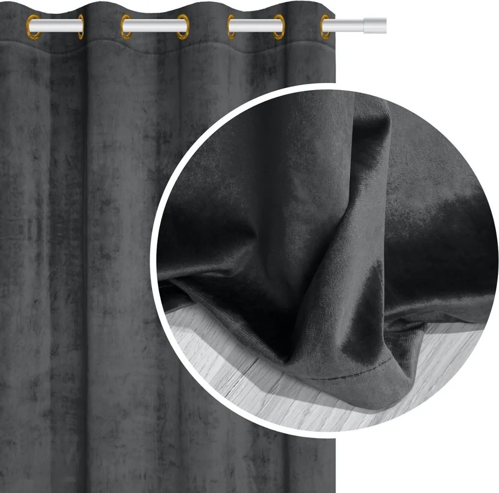 Velúrový záves SOFT VELVET grafitový 140x250 cm