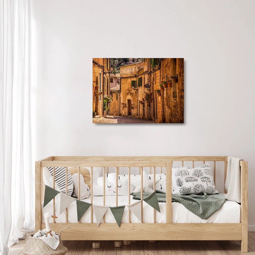 Sklenený obraz - Španielska ulica (70x50 cm)