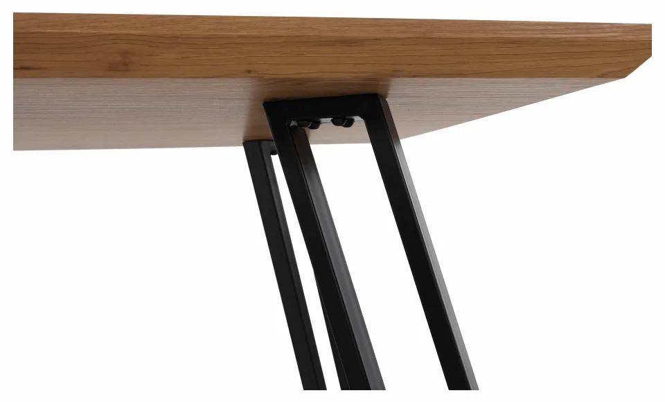 Kondela Jedálenský stôl, dub/čierna, 140x83 cm, PEDAL