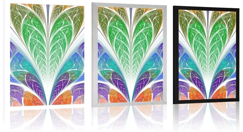 Plagát abstrakcia farebného skla - 30x45 silver