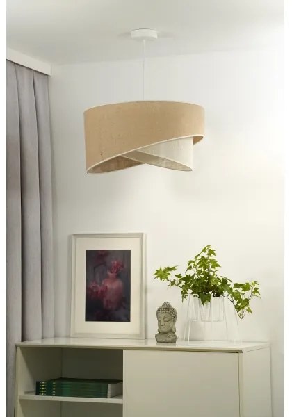 Duolla - Luster na lanku YUTE CELLO 1xE27/15W/230V pr. 45 cm hnedá/šedá