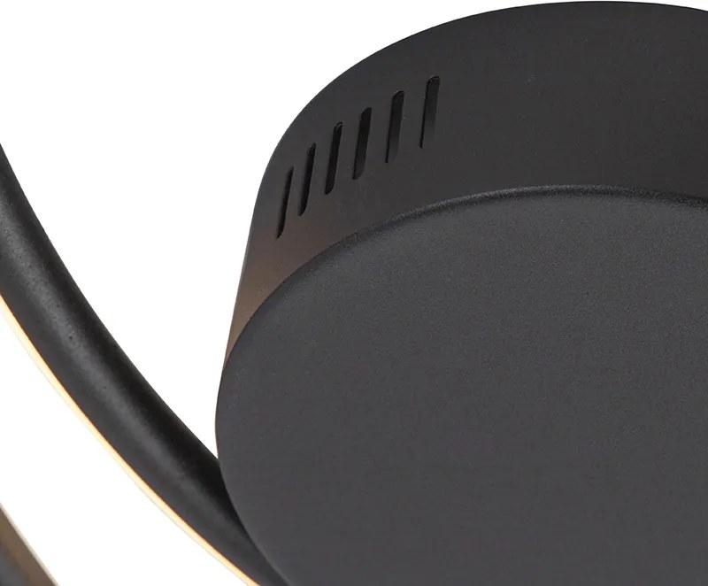 Dizajnové stropné svietidlo čierne vrátane LED 3-stupňový stmievač - Rowan