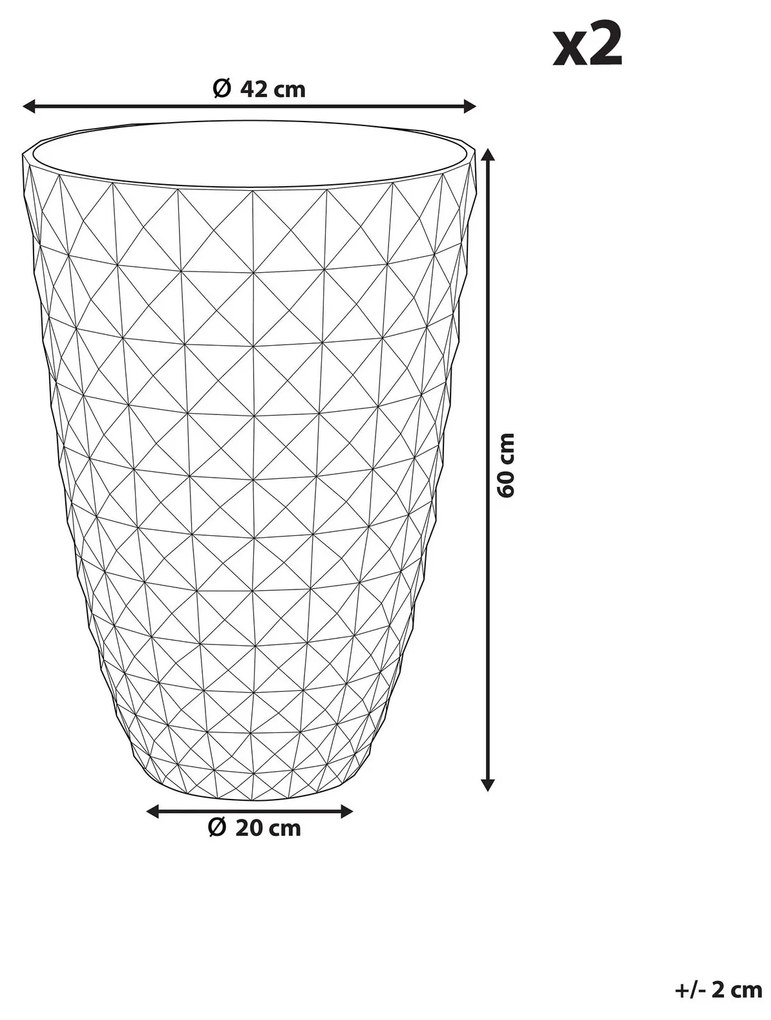 Sada 2 kvetináčov ⌀ 42 cm tmavomodrá FERIZA Beliani