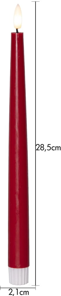 STAR TRADING LED sviečka Flamme Slim Red 28 cm – set 2 ks + diaľkové ovládanie