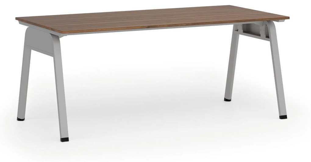 Kancelársky stôl PRIMO GAMMA, 1800 x 900 mm, sivá podnož, orech