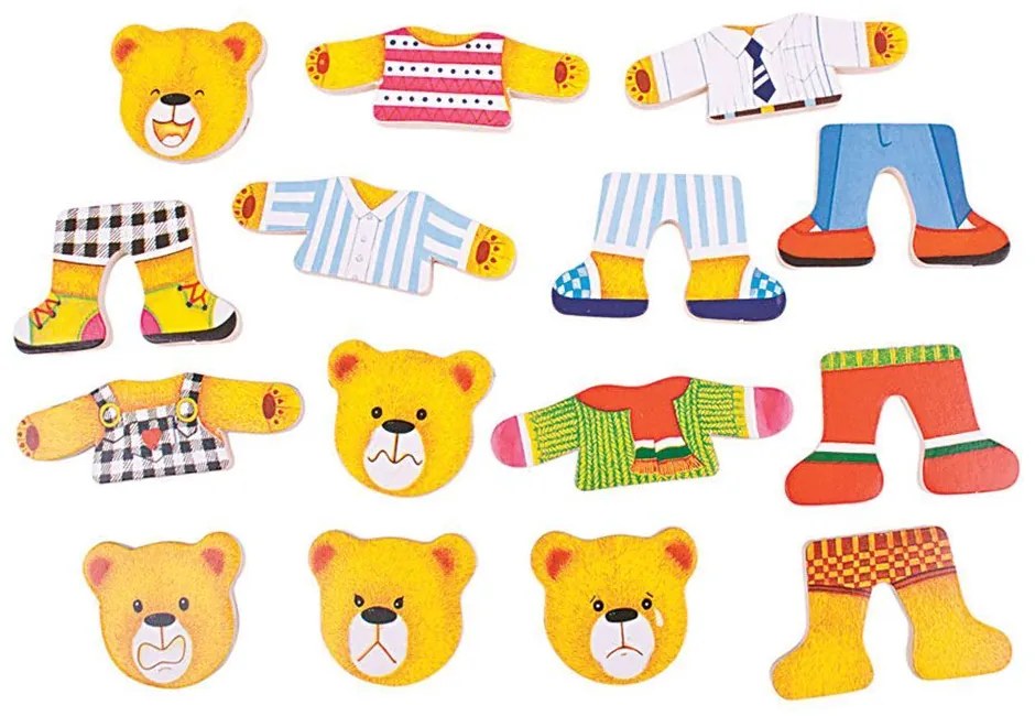 Bigjigs oblékací puzzle v krabičce Medvědí rodinka