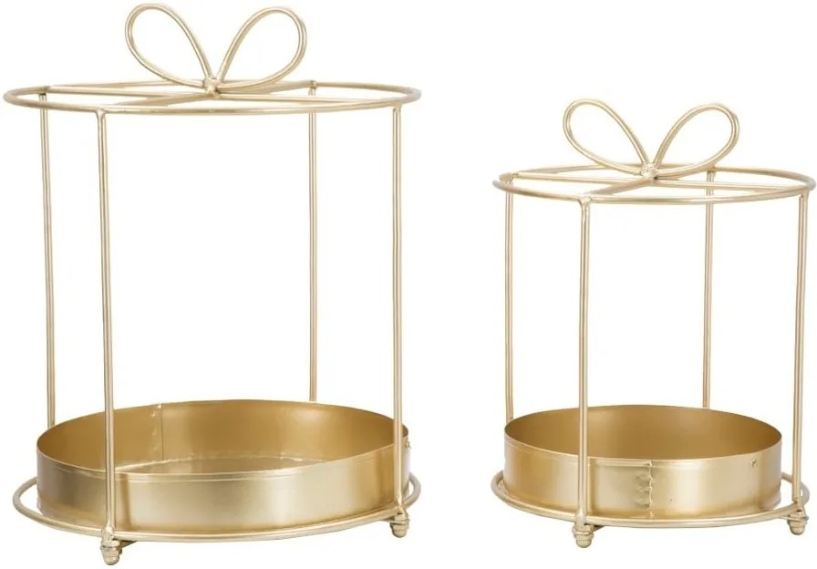 Sada 2 odkladacích stolíkov v zlatej farbe Mauro Ferretti Gift Glam