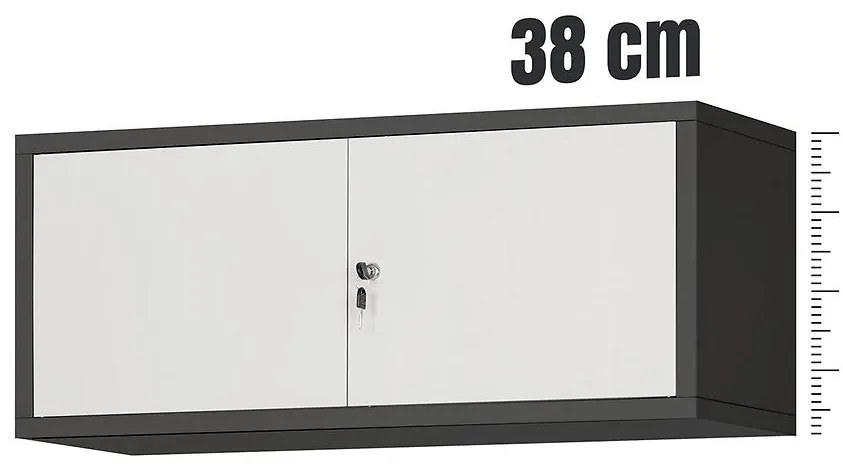 Závesná skrinka Ewa kovová antracit/biela