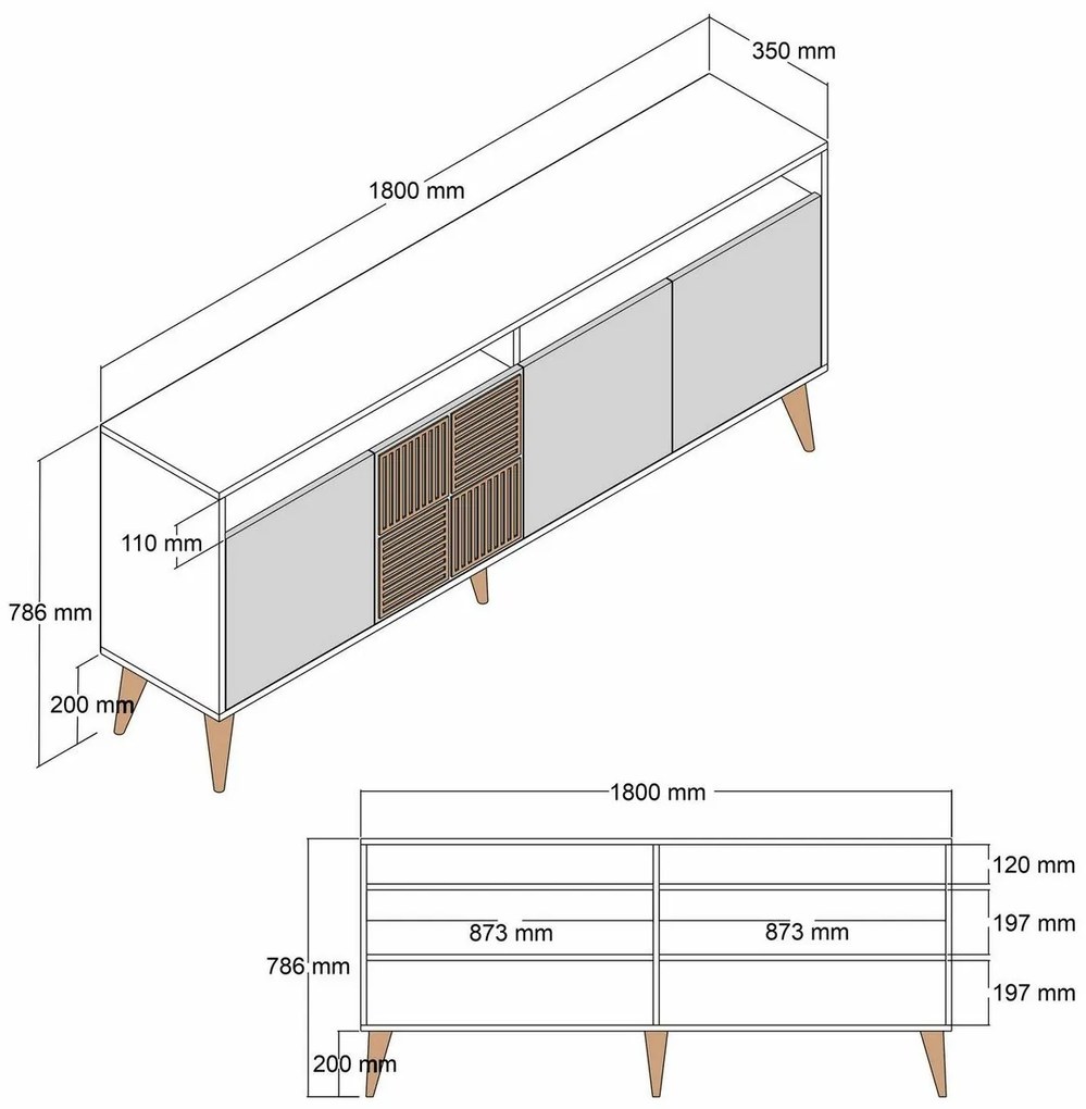 Skrinka Milan 2 Walnut