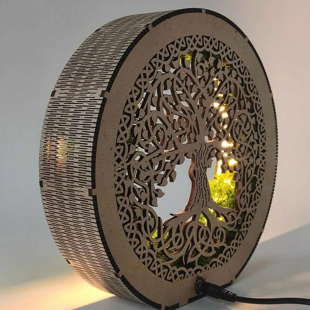 Stmievateľná led lampa Strom života | FLORIS: HDF - Orech 20 cm 4792-115233 LED0633