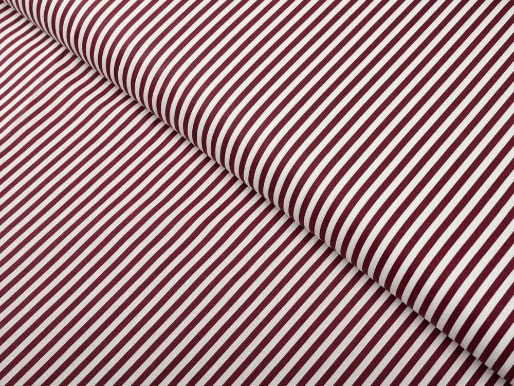 Biante Bavlnený oválny obrus Sandra SA-363 Tmavo červeno-biele pásiky 120x160 cm