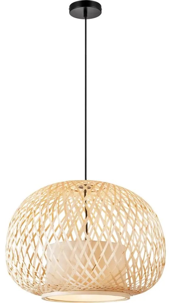 Nordlux - Luster na lanku HISOKA 1xE27/40W/230V čierna/bambus