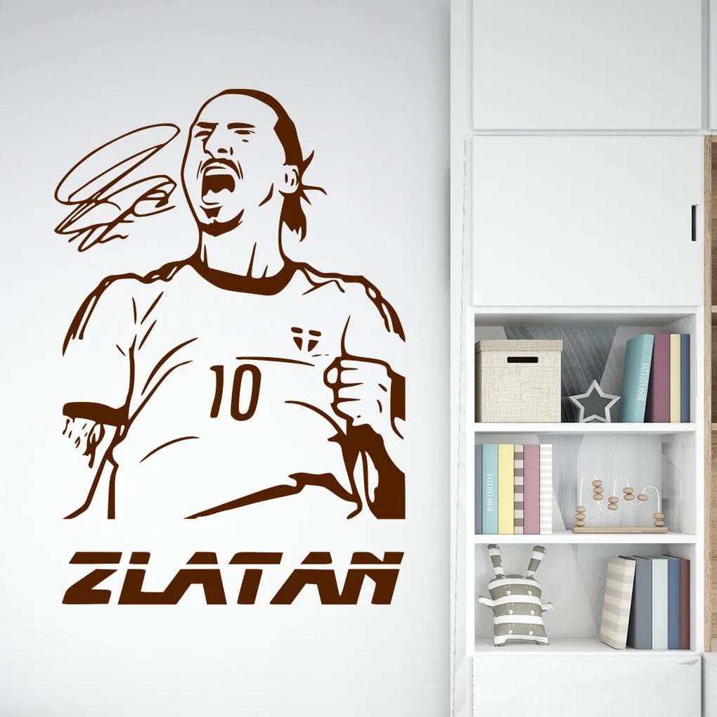 Veselá Stena Samolepka na stenu na stenu Futbalista Zlatan Ibrahimovič Farba: černá