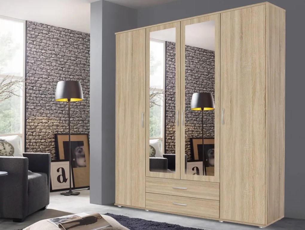 Šatníková skriňa Twin, dub sonoma