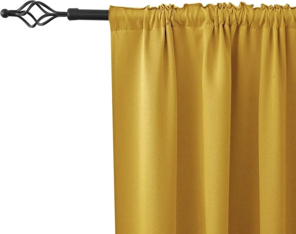 Žltý záves OXFORD 140x250 cm Zavesenie: Kovové krúžky