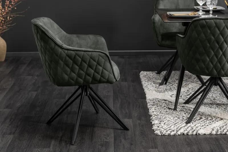 Dizajnová stolička Natasha tmavozelený zamat