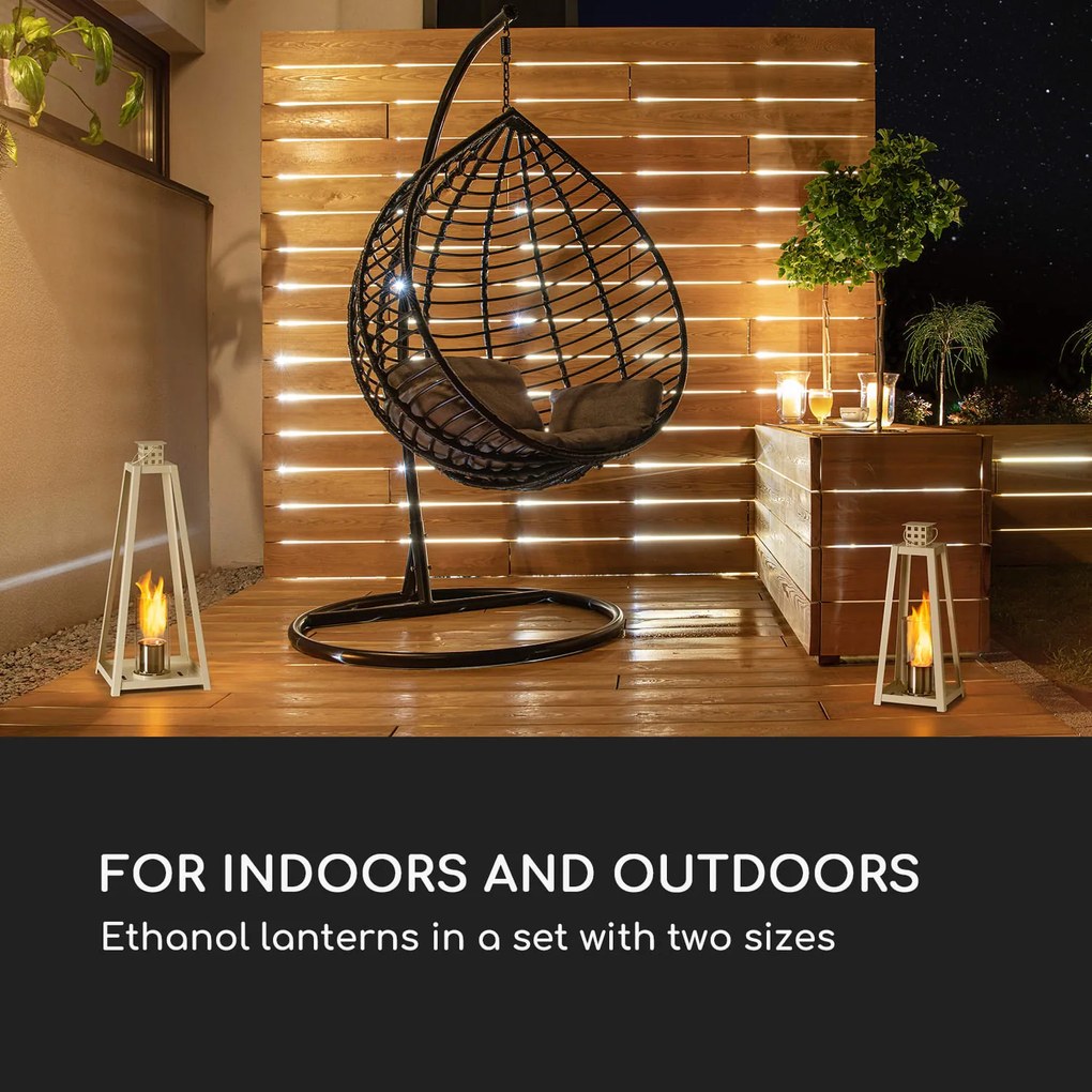 Blumfeldt Fiamme Triangolo, etanolové lampáše, súprava 2 kusov, horák z nehrdzavejúcej ocele, 0,3 litra, doba horenia 4 hodiny