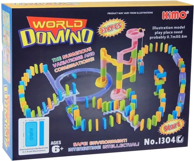 CreativeToys Guličková dráha s dominom 70cm