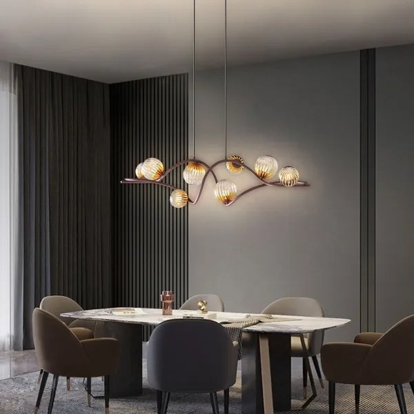 ONLI - Luster na lanku FRIDA 8xG9/10W/230V medená