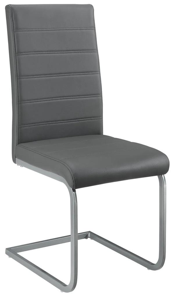Juskys Konzolová stolička Vegas sada 2 kusov zo syntetickej kože v sivej farbe