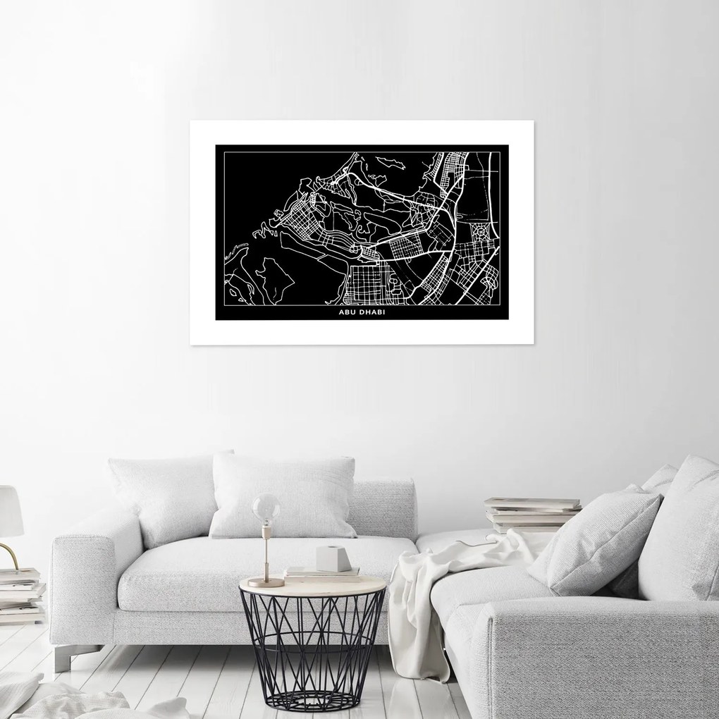 Gario Plagát City plan Abu Dhabi Farba rámu: Bez rámu, Rozmery: 100 x 70 cm