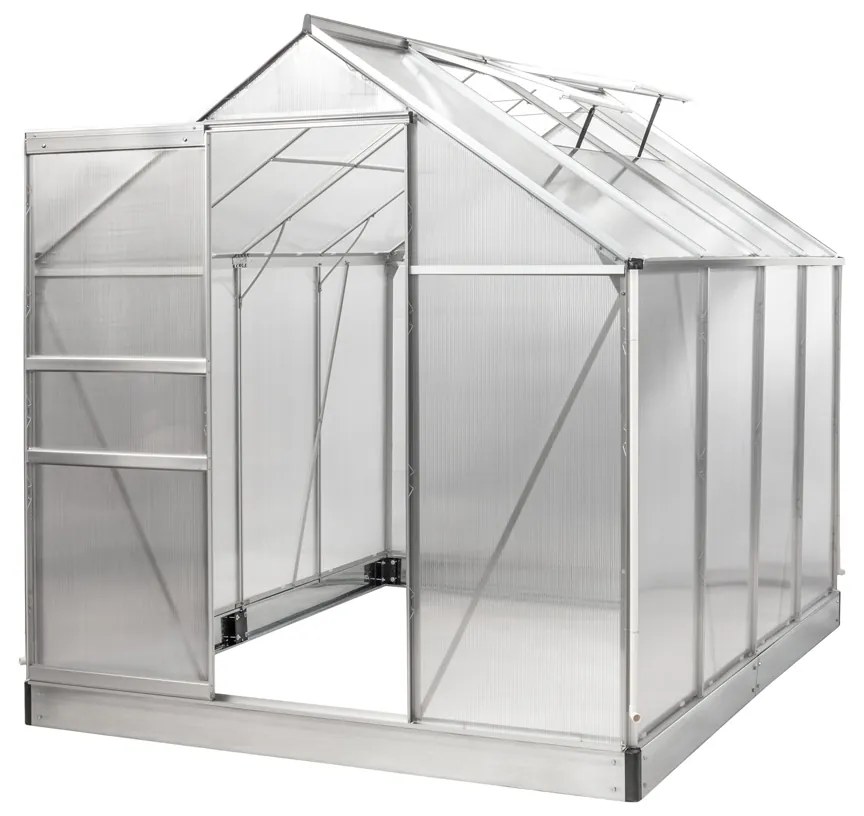 Záhradný skleník Glasshouse 250x190x195 cm - priehľadná