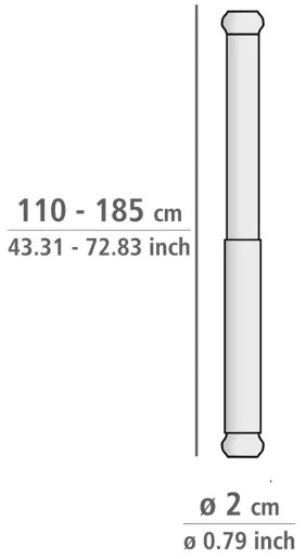 WENKO 19209100 - Tyč do sprchy 18,5x2 cm biela