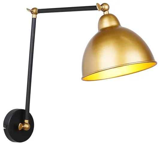 Nástenná lampička TRUCK 1xE27/40W/230V zlatá/čierna