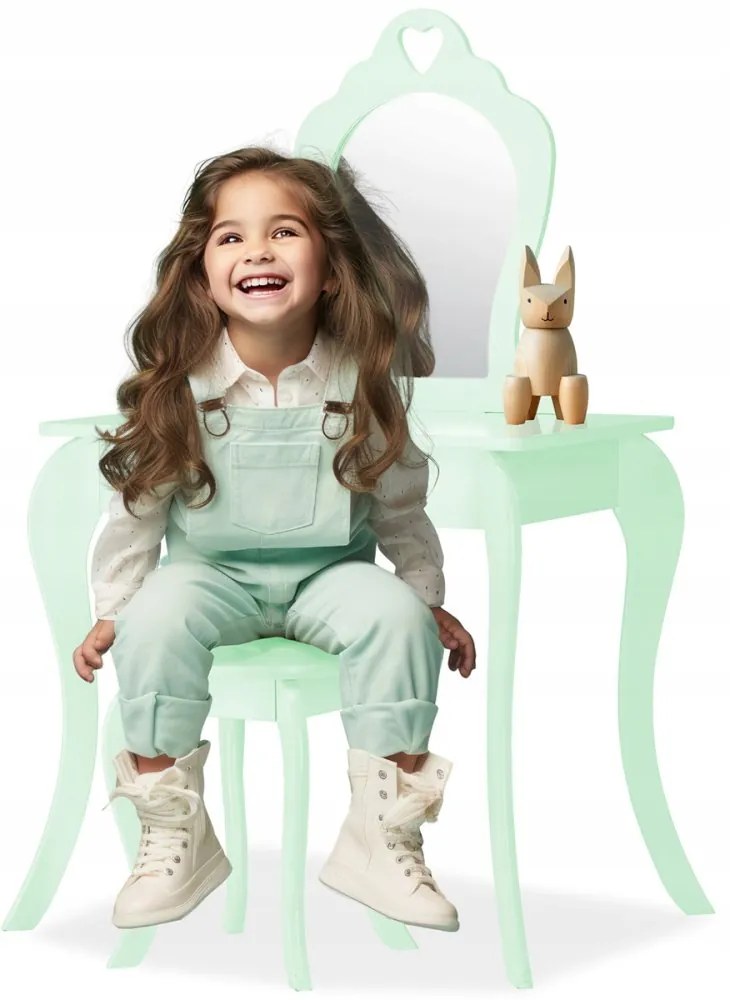 Detský toaletný stolík v mentolovej farbe