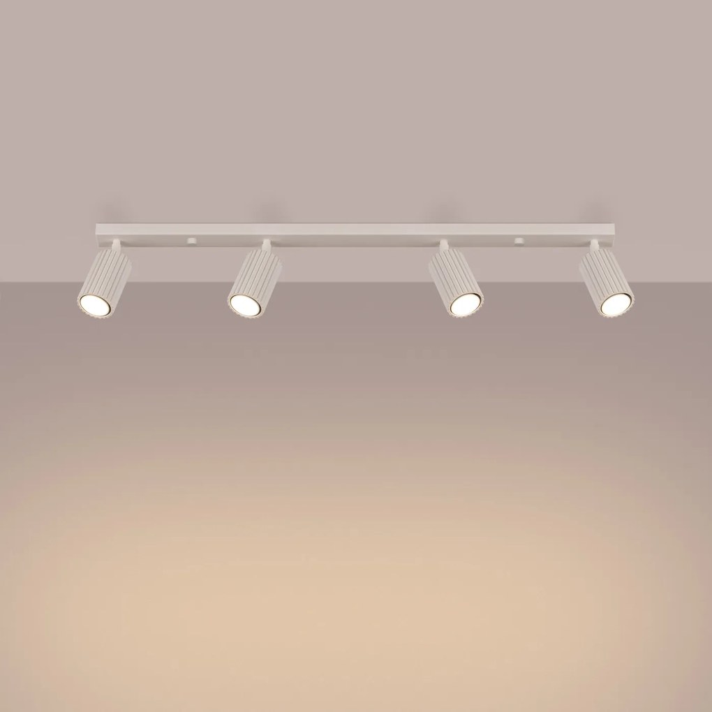 Bodové svietidlo Karbon, 4x béžové kovové tienidlo, (možnosť polohovania)