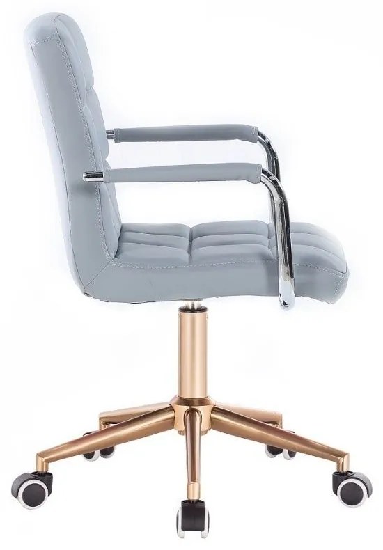 LuxuryForm DESIGN Stolička VERONA na zlatej podstave s kolieskami - šedá