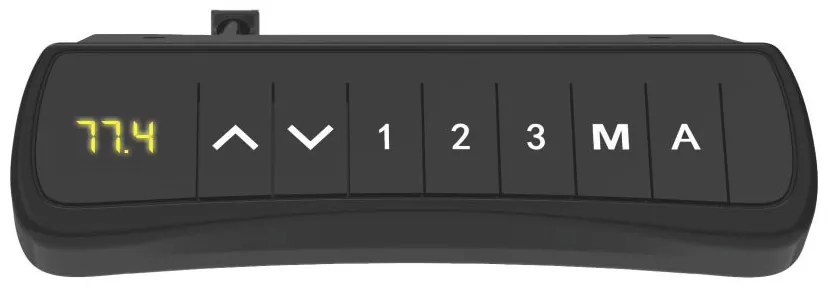 Výškovo nastaviteľný stôl, elektrický, 625-1275 mm, doska 1400x800 mm, orech, biela podnož