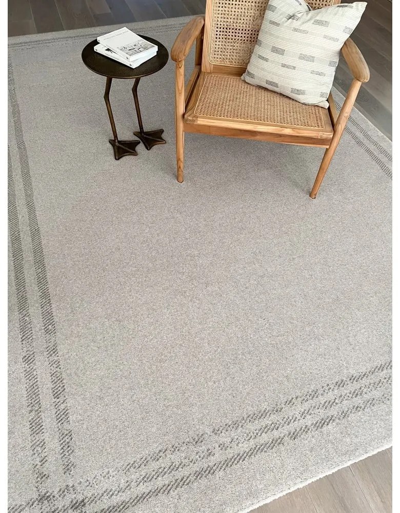 Krémovobiely vlnený koberec 200x300 cm Calisia M Grid Rim – Agnella