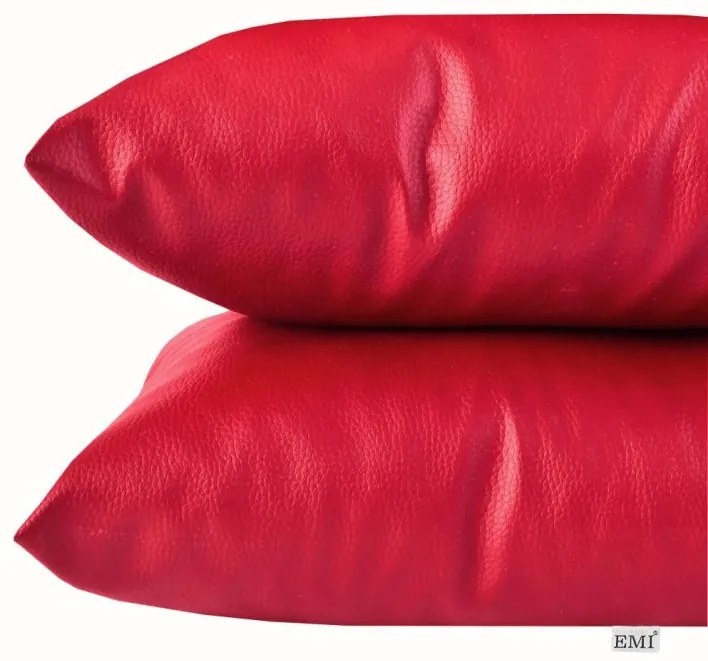Vankúš červený ekokoža EMI, Vankúš 50x50 cm
