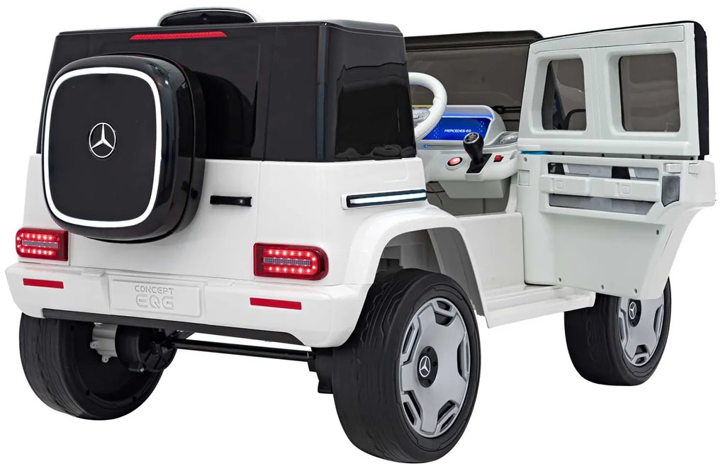 Detské autíčko s elektrickým pohonom 4x4 Mercedes Benz EQG - biele